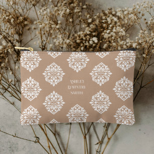 Classy Damask Regency Beige Accessory Pouch