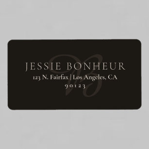 Classy Dark Brown Return Address Label