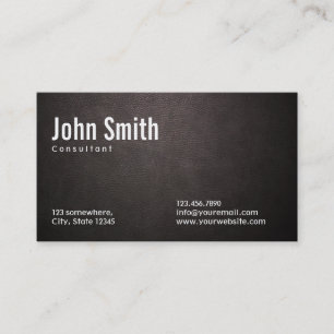 Classy Dark Leather Consultant Business Card
