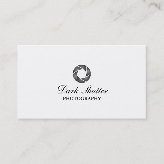 Classy Dark Shutter Photography Business Card (Front)