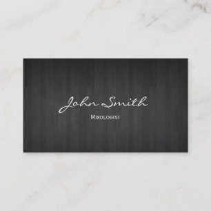 Classy Dark Wood Mixologist Business Card