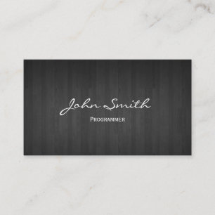 Classy Dark Wood Programmer Business Card