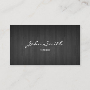 Classy Dark Wood Teacher Business Card