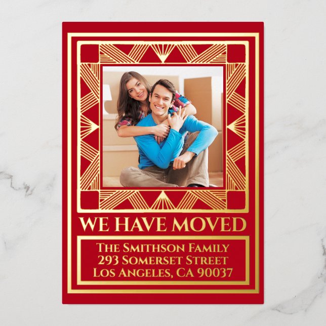 Classy Deco Chic Personalised Moving Announcement  (Front)