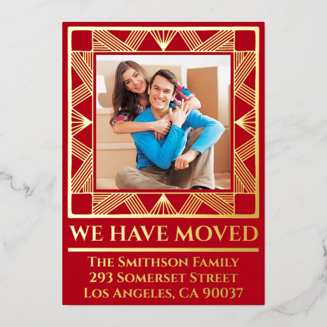 Classy Deco Chic Personalised Moving Announcement  (Front)