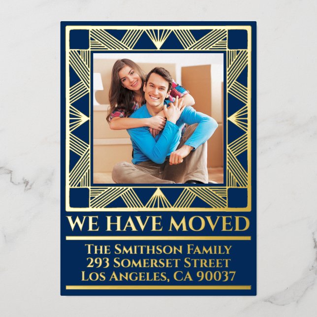Classy Deco Chic Personalised Moving Announcement  (Front)