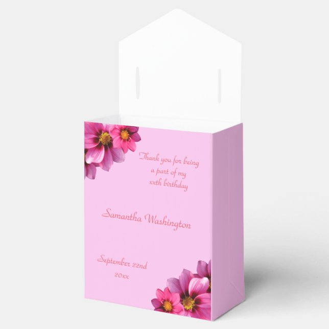 Classy Decorative Corner Dahlias Birthday Favour Box (Opened)