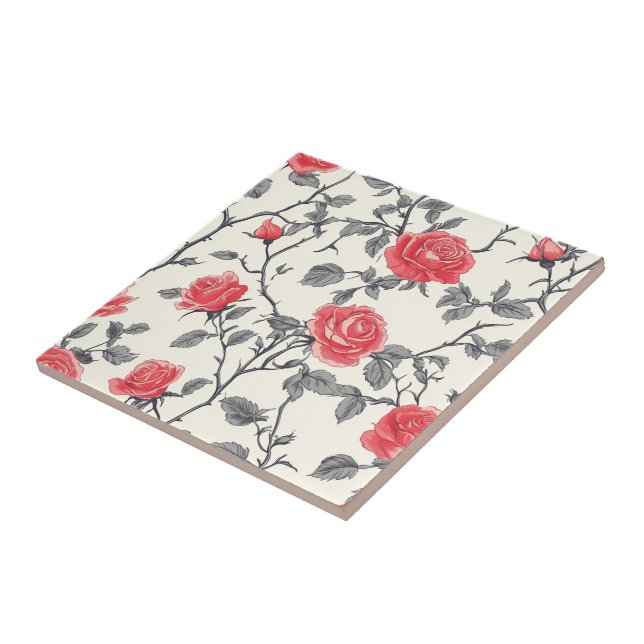 Classy Decorative Rose Tiles  For Home Decor (Side)