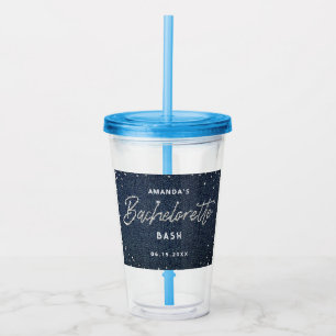 Classy Denim Diamonds Bachelorette Party Custom Acrylic Tumbler