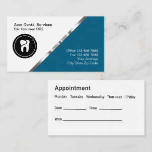 Classy Dentist Office Appointment Cards
