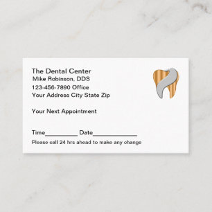 Classy Dentist Office Dental Appointment Cards