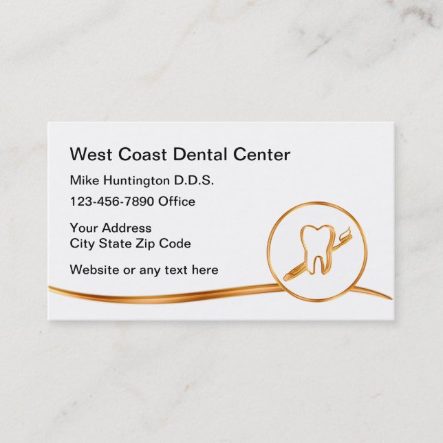 Classy Dentist Theme Business Cards (Front)