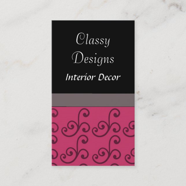 Classy Designs Business Card (Front)