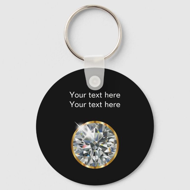 Classy Diamond Jewel Theme Key Ring (Front)