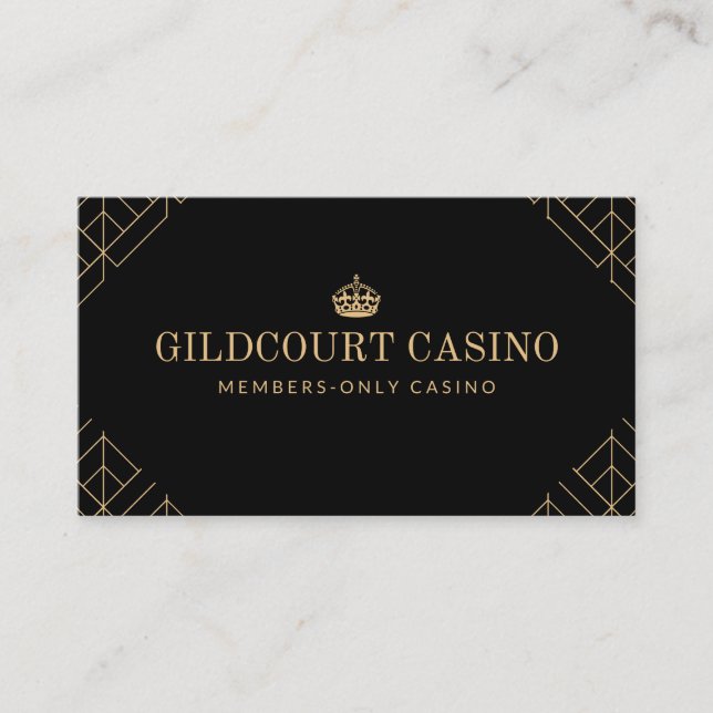 Classy Diamond Pattern Royal Casino Business Card (Front)