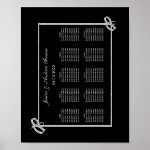 Classy Diamond Silver Wedding Rings Seating Chart
