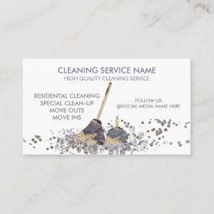 Classy Dirty Janitorial Cleaning Service Business Card