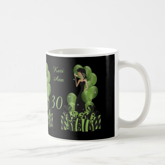 Classy Diva Birthday or Bachelorette Girl | Green Coffee Mug (Right)