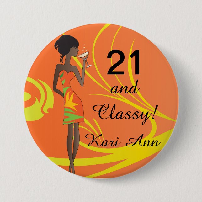 Classy Diva Party Girl 7.5 Cm Round Badge (Front)