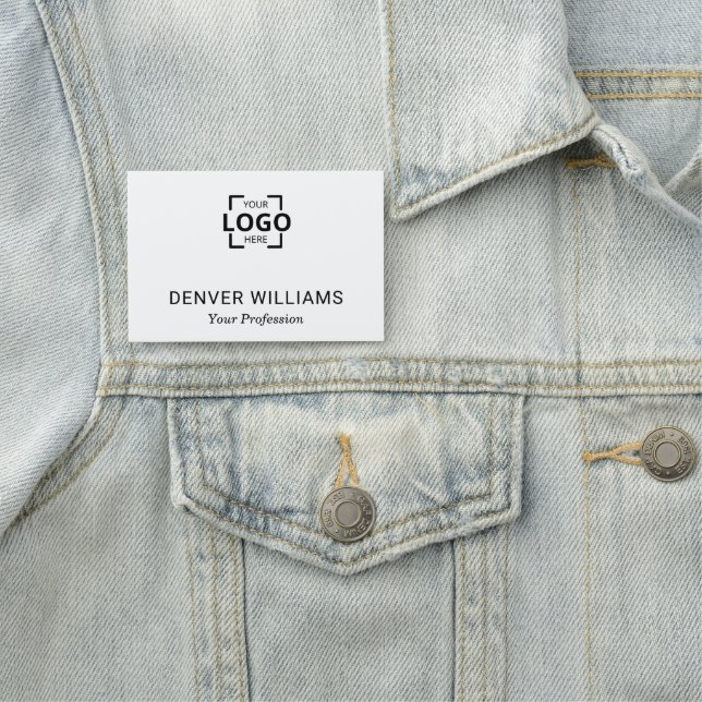  Classy Divider Custom Logo Elegant White Name Tag (In Situ)
