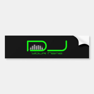 Classy DJ Bumper Sticker with Equalizer Design