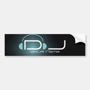 Classy DJ Bumper Sticker with Headphone