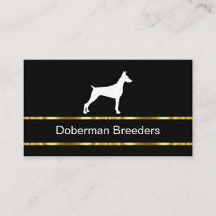 Classy Doberman Pinscher Dog Breeder Business Card