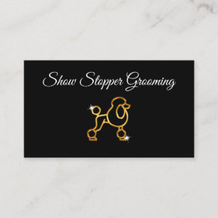 Classy Dog Grooming Gold Poodle Design Business Card