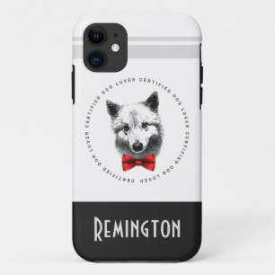 Classy Dog Lover Shiba Inu Bow Tie Add Your Name iPhone 11 Case