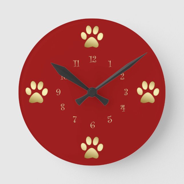Classy Dog Paws Wall Clocks (Front)