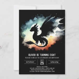 Classy Dragon Birthday Children Invitation