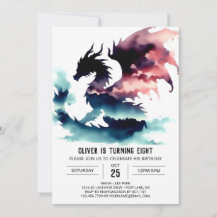 Classy Dragon Birthday Custom Invitation