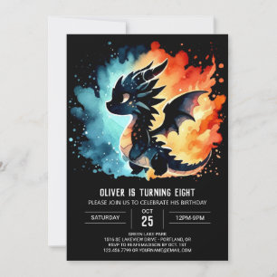 Classy Dragon Birthday Customisable Invitation