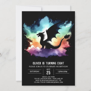 Classy Dragon Birthday Printable Invitation