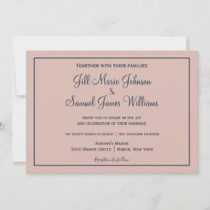 Classy Dusty Pink and Blue Invitation