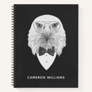 Classy Eagle Portrait   Add Your Name Notebook