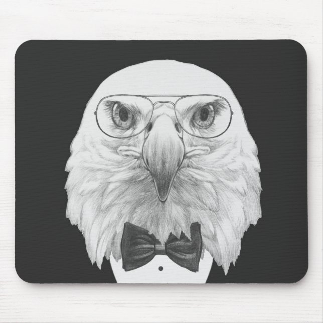 Classy Eagle Portrait Mouse Mat (Front)