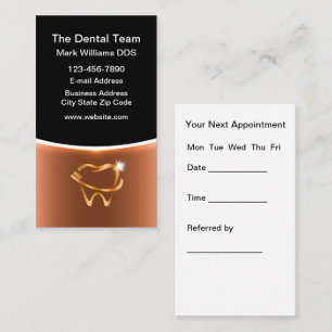 Classy Editable Dentist Appointment Business Cards