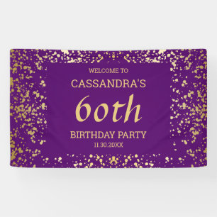 Classy Egypt Gold Sprinkles Putple Birthday Banner