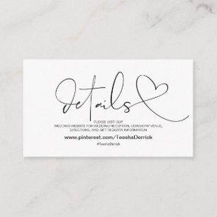 Classy Elegance Website Details Enclosure Card