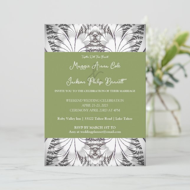 Classy Elegance Wedding Invitation (Standing Front)