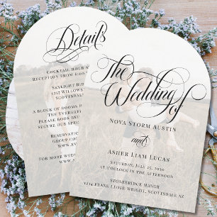 Classy Elegant All In One QR Code Arch Wedding Invitation