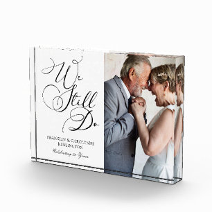 Classy Elegant Anniversary Vow Renewal Photo Block