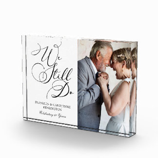 Classy Elegant Anniversary Vow Renewal Photo Block