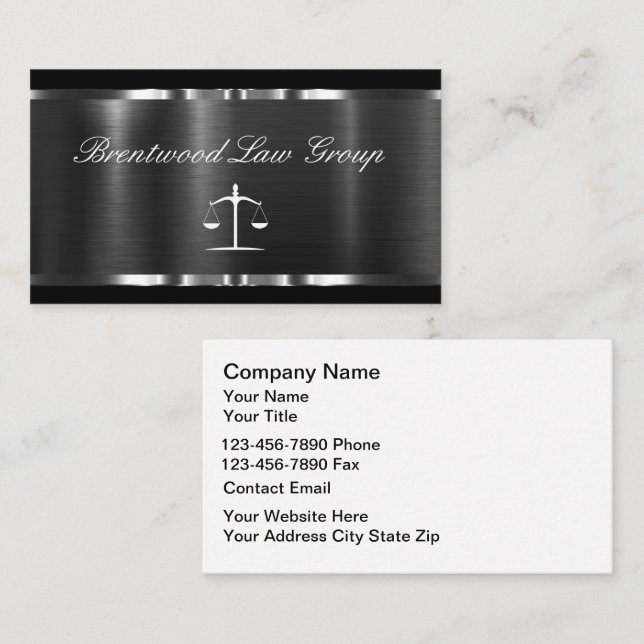 Classy Elegant Attorney Business Cards Design (Front/Back)