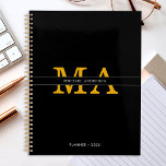 Classy Elegant Black Gold Monogram Custom Name Planner<br><div class="desc">Customise the text, and easily create your personalised planner. Click EDIT DESIGN to change the background colour or text colour. You can TRANSFER this DESIGN to other Zazzle products and adjust it to fit most Zazzle items. Standard Studio designs are made in high-resolution graphics for professional print. Thank you for...</div>