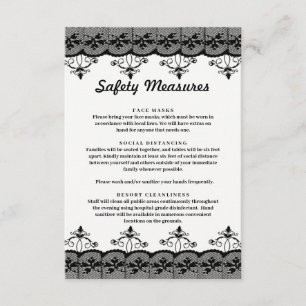 Classy Elegant Black Lace Safety Measures Enclosure Card