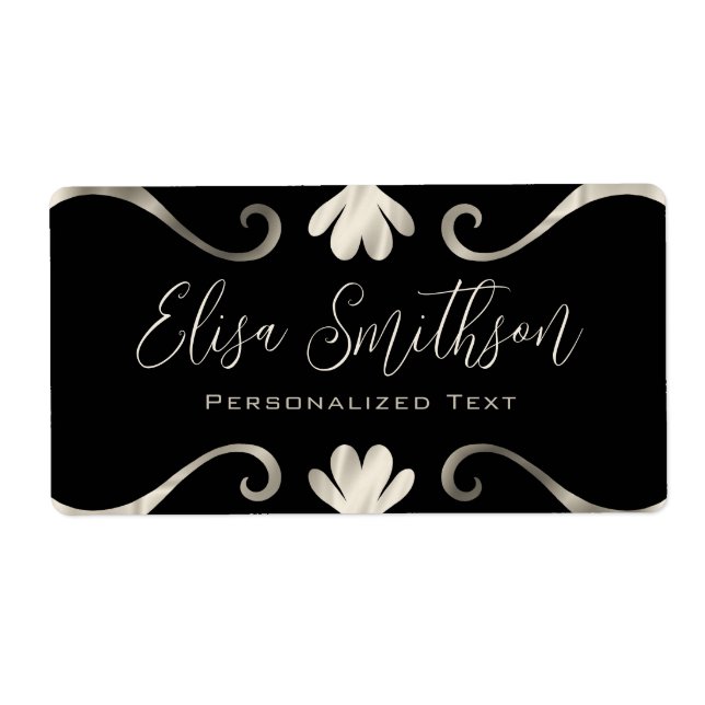 Classy Elegant Chic Luxury Feminine Black & Silver (Front)