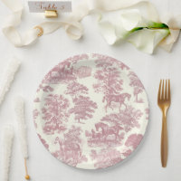 Classy Elegant Chic Pink Horses Country Toile