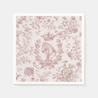 Classy Elegant Chic Plum Beige Equestrian Toile
